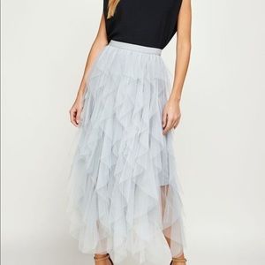 DC Frill Maxi Skirt. Gray Size Small